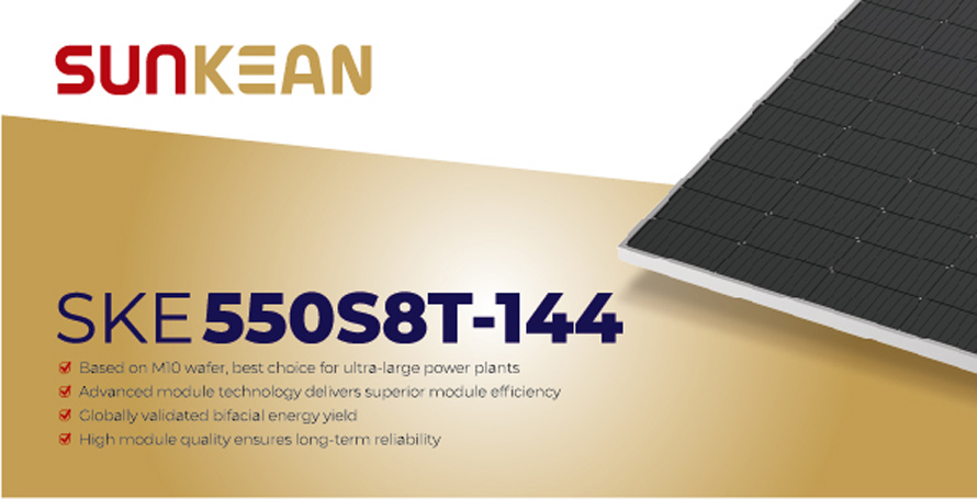 Painel solar bifacial de 550 W