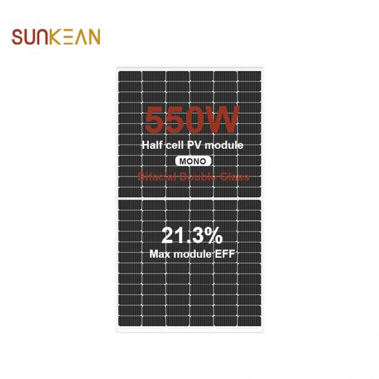 182 550W painel solar bifacial
