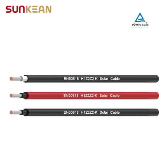 EN 50618 Single Core Solar 6mm Cable SUNKEAN PV TUV Rhein and UL Double Certified Cable