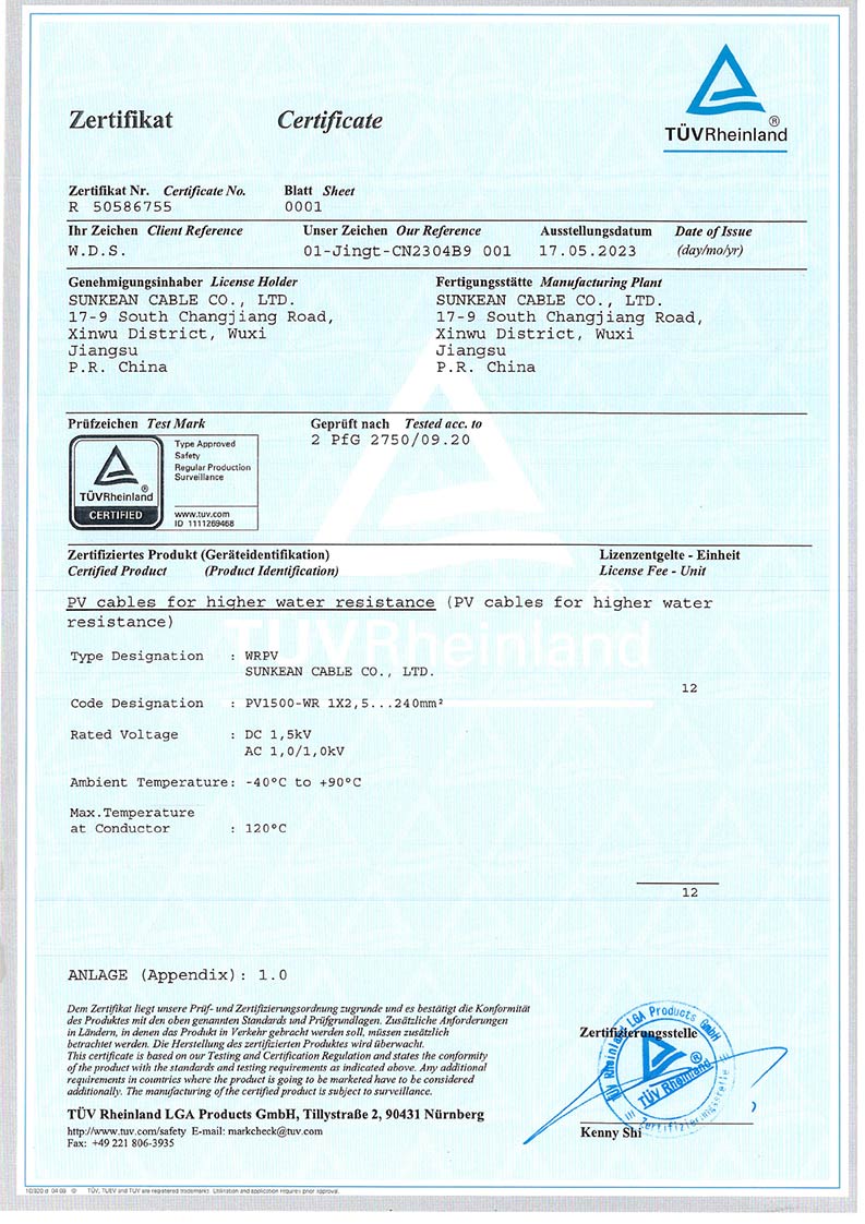 2 Certificado de Cabo Solar PfG/2750